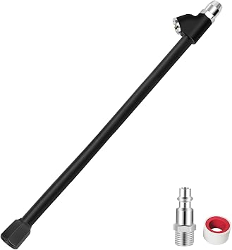 GODESON Air Chuck,12" Extended Reach Air Chucks for Tires,Heavy Duty Dual Head Air Chuck for Semi Tire Inflation,1/4" FNPT Straight Air Chuck for Truck RV Semi Dually Tires