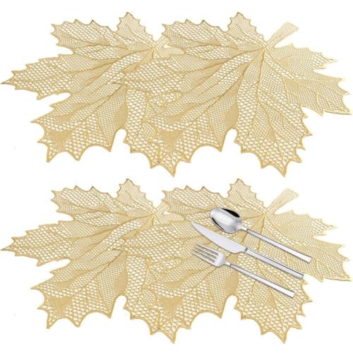 Sets de table en forme de feuille PVC lavables et antidérapants pour table de cuisine - 2
