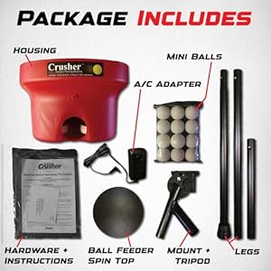 Heater Sports Crusher Pitching Machine – Pitches Fastballs & Curveballs | Accurate, Adjustable, Compact & High Performance | Includes 1 Dozen White Mini Balls, Ideal for Baseball & Softball Training Heater Sports Crusher Pitching Machine–Pitches Fastballs Curveballs Accurate Adjustable Compact High Performance Includes 1 Dozen White Mini Balls Ideal for Baseball Softball Training