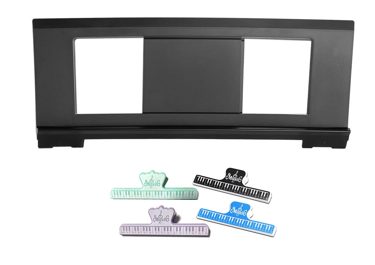 Gorbado Music Stand for Sheet Music, Compatible with Yamaha Music Sheet Stand Fit for Multiple Keyboard Models, Stable And Durable, Keyboard Sheet Music Stand with 2 Music Book Clip.