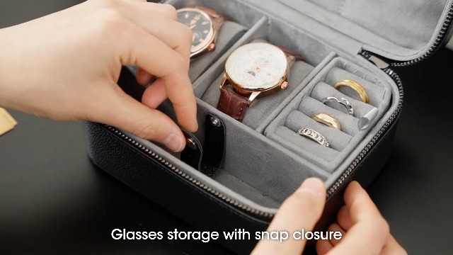 アクセサリーケース Amazon.com: ProCase Travel Watch Case, 2 Slots PU Leather Mens