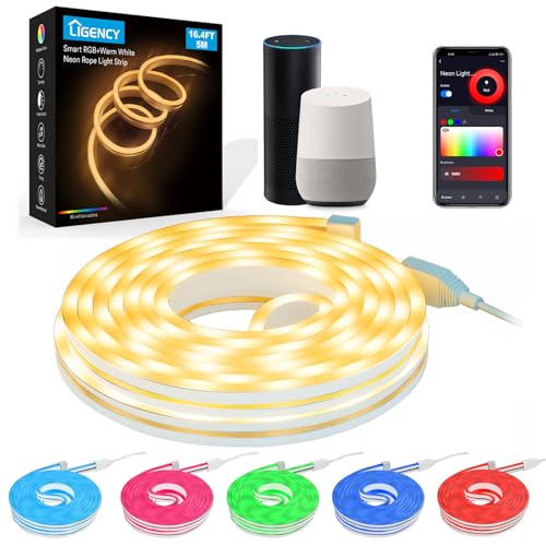 Tira de luces Smart Neon Ligency RGBW 16.4 pies con Alexa miniatura 1