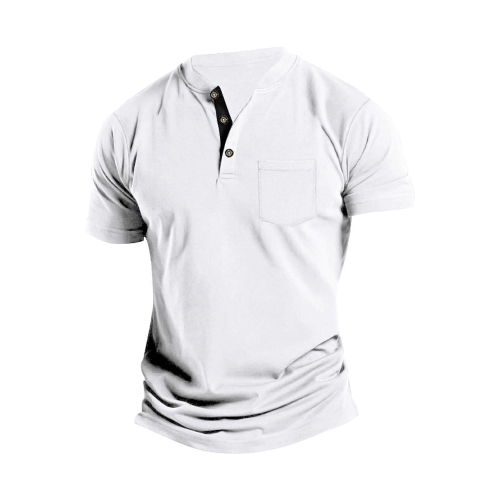 YOGALULU Bikini Top Larga con Bolsillo y Botones de Solapa con diseño de Moda de Ocio para Las Cuatro Estaciones para Hombre Hombre Manga Larga Casual
