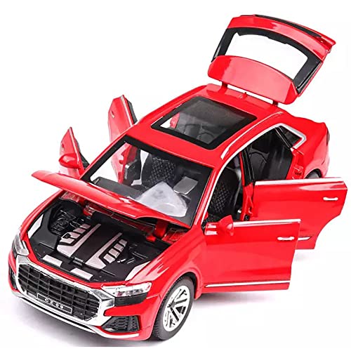 Image of Diecast 1 /24 Big Q8 Toy Car Metal Pull Back Car with Openable Door and Light Sound Gifts Toys for Kids