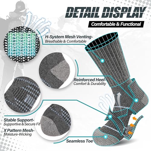 Image of ANTSANG 5 Pairs Merino Wool Hiking Socks for Men & Women Thermal Winter Warm Moisture Wicking Cushion Boot Socks