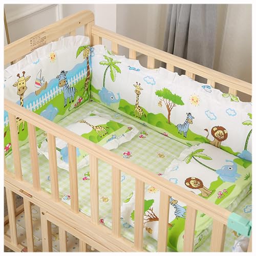 WXJHNYBS Chichoneras Cuna, 4 Caras,Suave Chichonera Minicuna con Colchón Y Almohada,Fácil De Instalar Chichonera Cuna para Cuna,D-110x60cm