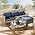 Shintenchi Outdoor Patio Furniture Sets, Wicker Patio sectional Sets 3-Piece, All Weather Wicker Rattan Patio Seating Sofas with Glass Coffee Table and Cushion (Beige)