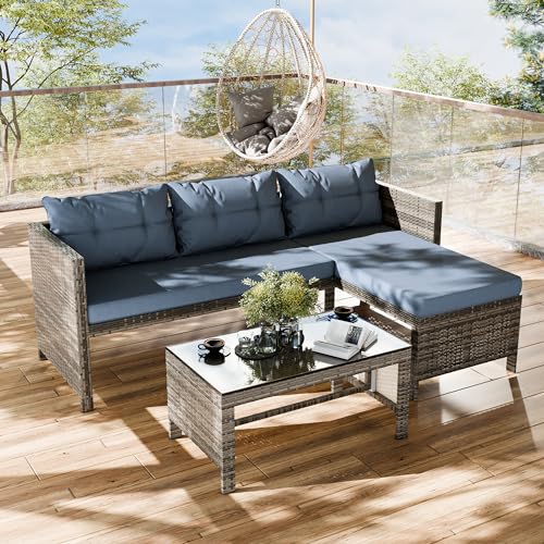 Shintenchi Outdoor Patio Furniture Sets, Wicker Patio...