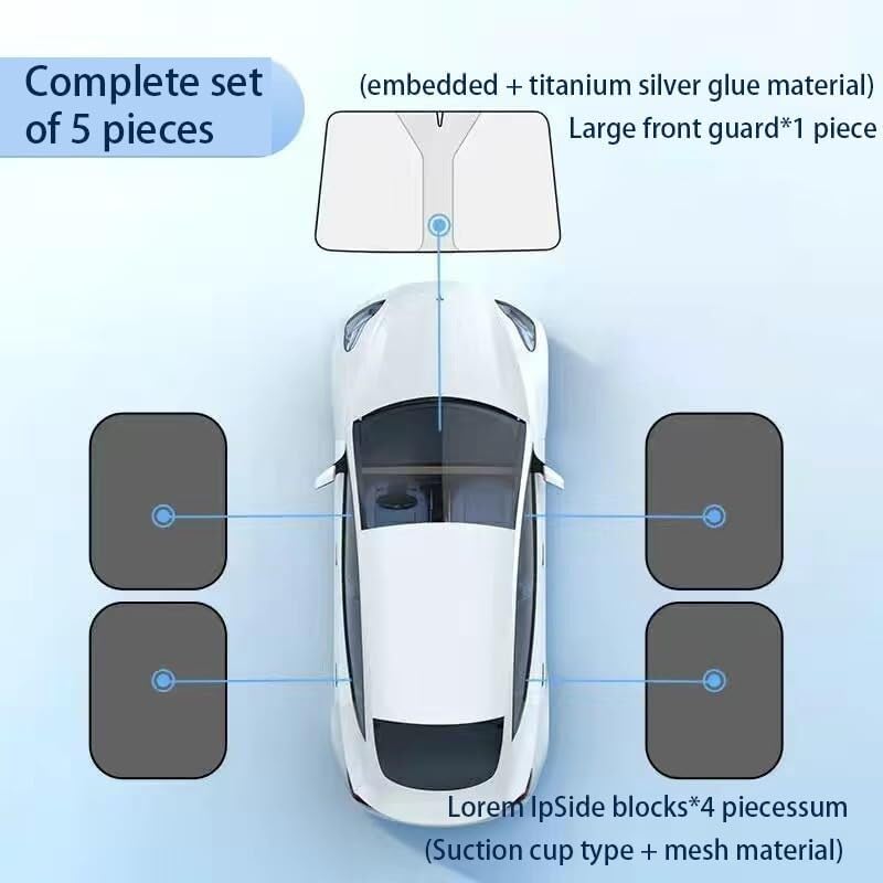 Tendine Parasole per parabrezza auto pieghevole anti-UV Per Benz A205 Cabriolet, moo F Small + Side 4(‎E Large+Side 4)