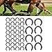 Horseshoe Kit Forged Q235 Steel 10 Pairs, Training Horse Racing Riding Accessories - Metal Construction, Nailhead Protection, for Shoeing and Trimming