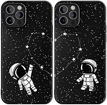 Cavka Matching Phone Cases Compatible with - iPhone 11-6.1 inch for Couples Best Friends Cover Cute Astronauts Space Anniversary for Him and Her Boyfriend Girlfriend BFF Night Sky BF GF Relationship