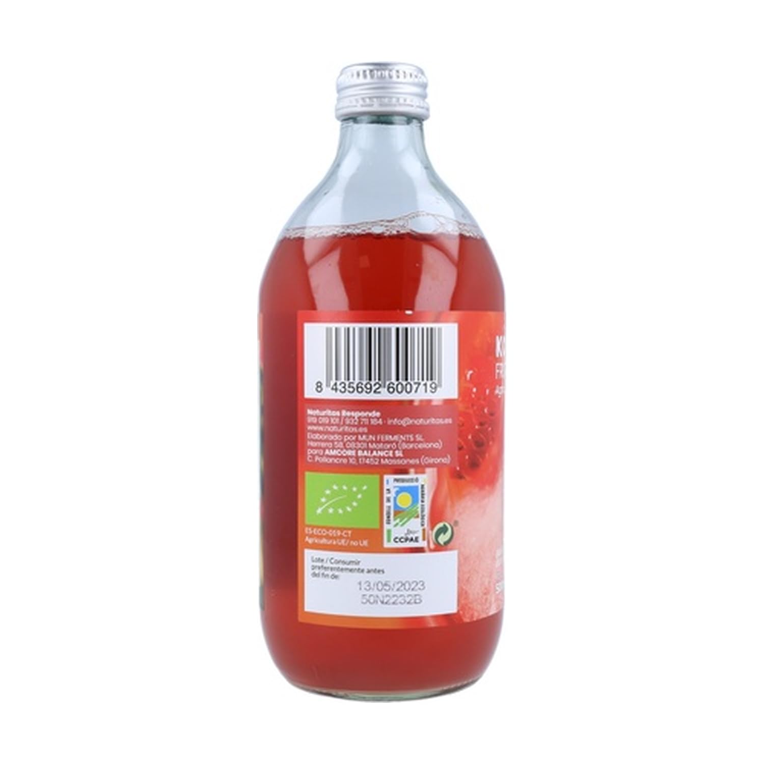 Pack de kombucha frutos rojos BIO | 6 unidades | Naturitas Essentials | 6 Unidades De 500Ml | Ayuda a la digestión y al sistema inmunológico | Refrescos