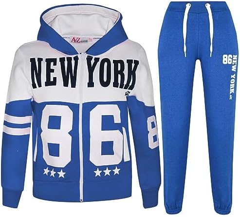 A2Z 4 Kids Kinderen Jongens Meisjes Trainingspak 3D Twee Toon - T.S 307 Black 11-12