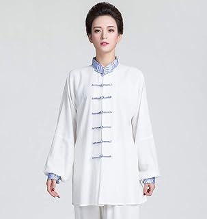 CELECH Unisex Tai Chi Uniform,Spring Autumn Traditiol Chinese Traditiol Tai Chi Uniforms - For Tai Chi Practice,White-XXXL
