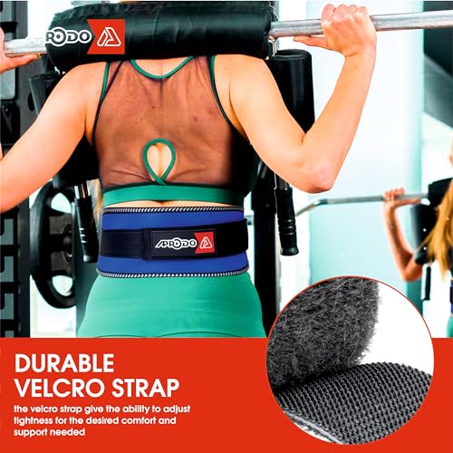 Image of APRODO Unisex 5'' inch Wide Nylon Eva Waist Support Belt Sport Pressurized Weightlifting Bodybuilding Fitness Squatting Training Lumbar Back Supporting Safety Belt