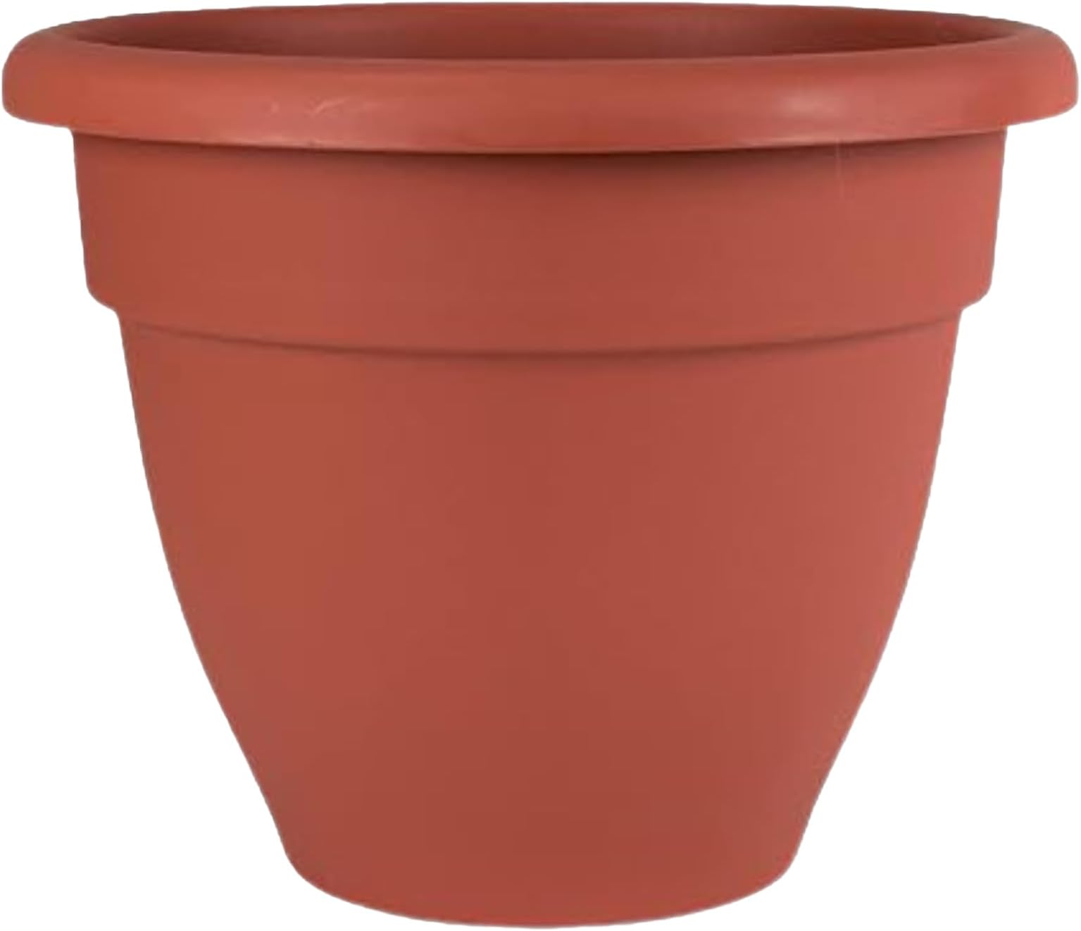 Caribbean Planter Pot - Outdoor & Indoor Plant Pot with Drainage Hole & Plug - Rolled Rim Plastic Pots for Plants & Flowers - Decorative Plant Pot (10" Clay, Pack of 1)