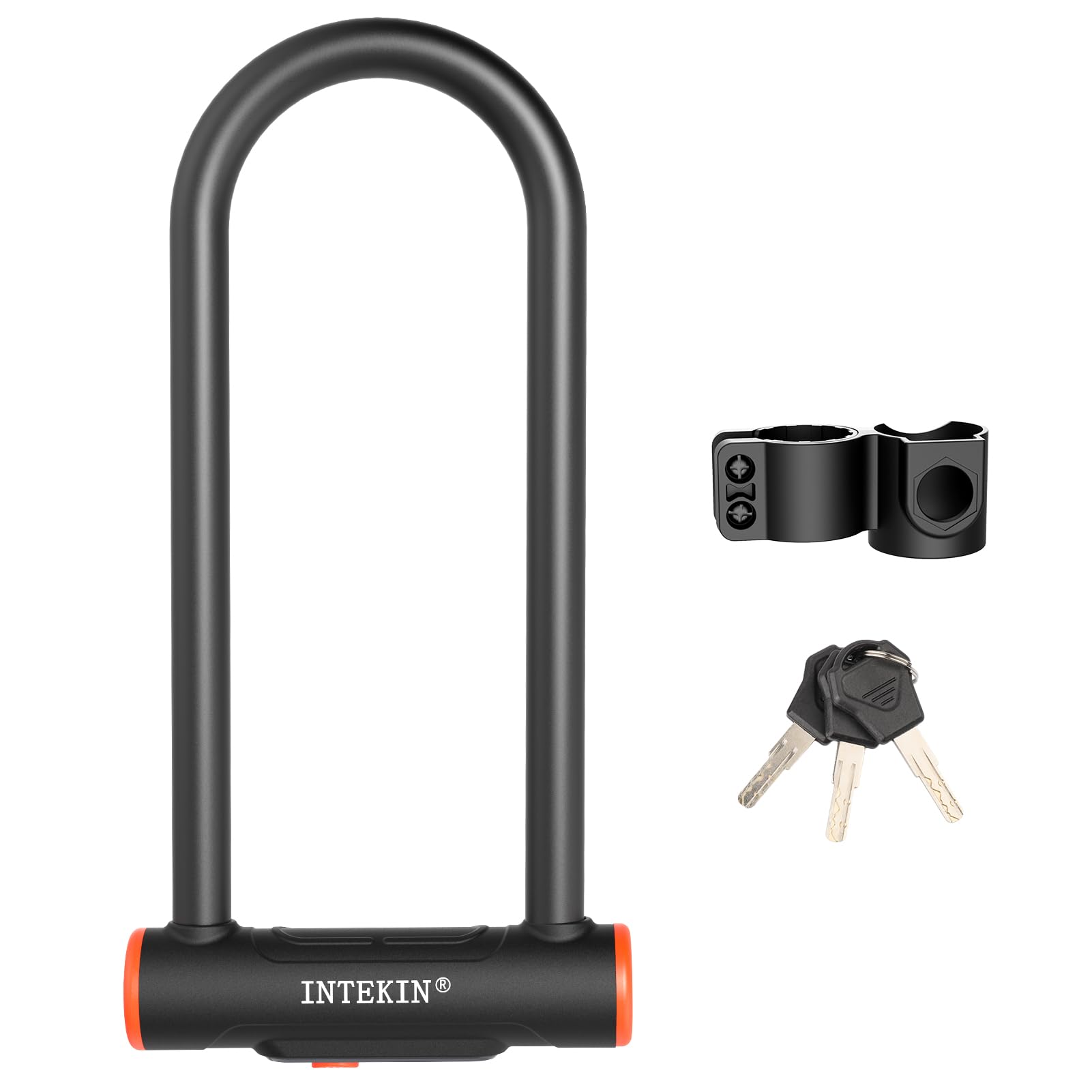 Lucchetto a U per biciclette e moto ad alta sicurezza, 16mm Staffa, Lucchetto per Bicicletta con supporto, arco rinforzato, 3 chiavi, serratura a U per moto, e-bike, mountain bike, scooter