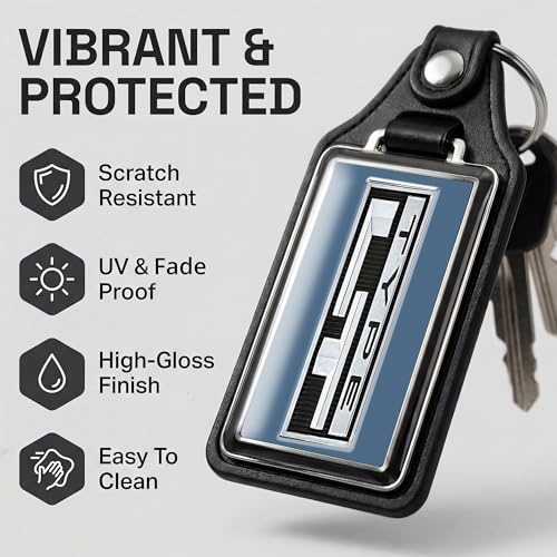 Image of Brotherhood Car Key Chain for Camaro - Classic Models Keychain for Men and Women Gift Key Ring - Light Blue - Type LT
