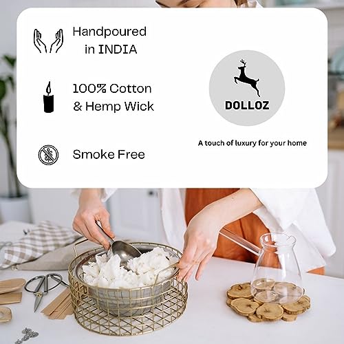Image of Paraffin Wax Pillar Candle | Dripless | Smokeless | Unscented | Burning time- 60 hrs | Hand Poured | Christmas Candle (Set of 2, 3 X 6 Inch, White)