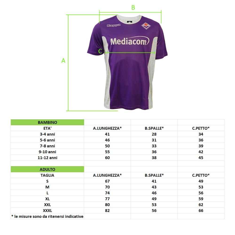ZeroPlayer Maglia Replica Ufficiale Fiorentina Personalizzabile con Nome e Numero a Scelta, Modello Home Stagione 2025/2026, Viola, Bianco, Adulto, Ragazzo, Bambino