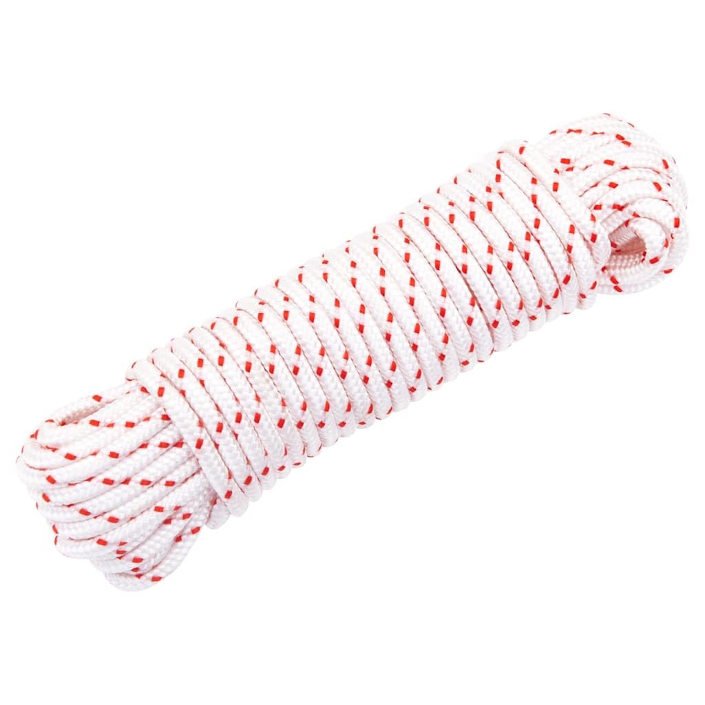 Cuerda de arranque blanca y roja de 4 mm de diámetro, nailon, 10 m, resistente a la rotura, versátil para cortacésped, motosierras, desbrozadoras, exteriores, camping