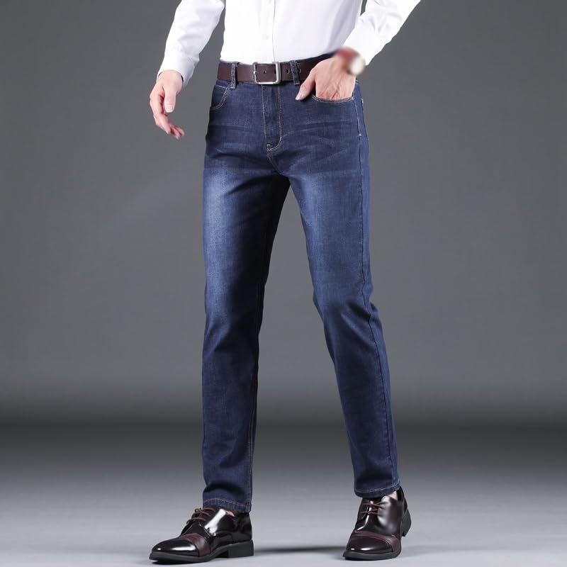 Basic Mid-Rise Straight-Leg Trousers Comfortable Trousers Loose Men's Jeans for Men3