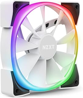 NZXT AER RGB 2-120mm - HF-28120-BW - Advanced Lighting Customizations - Winglet Tips - Fluid Dynamic Bearing - LED RGB PWM Fan - Single (Lighting Controller REQUIRED & NOT INCLUDED) - White