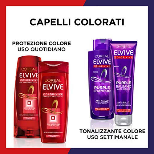 L'Oréal Paris Anti-Gelb Color Vive Purple Shampoo, Shampoo für gebleichtes Haar, Blond, Grau, 200 ml