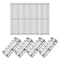 Htanch 19 1/4" Stainless Steel Cooking Grid with 16 1/2" Briquette Tray for Select Turbo Replacement Parts, Heat Plate and Grill Grates Parts for Nexgrill CK4CKWN, CG4CKW Grills,4 Pack