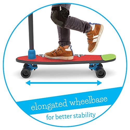 Chillafish Skatieskootie Customizable Training Skateboard and Lean-to-Steer scooter with Detachable Stability Handlebar, Multiple Deck & Tail color options, Ages 3+, Black Mix