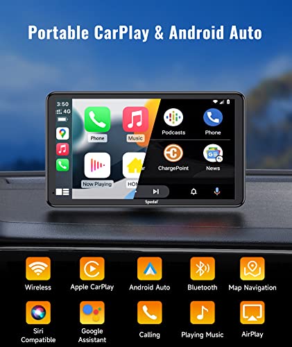 Spedal NaviCam CL797-7 Inch Portable Car Stereo Compatible with Wireless CarPlay & Android Auto, AirPlay, Stereo Sound, WiFi BT/Wired Connection, Car Bluetooth Audio Output, AUX/FM Transmitter - Image 3