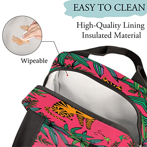 Abstract Tiger Insulated Lunch Bag Women Reusable Lunch Tote Bag For Men Adult Leakproof Cooler Lunch Box For Work Office Picnic Travel #TOP3