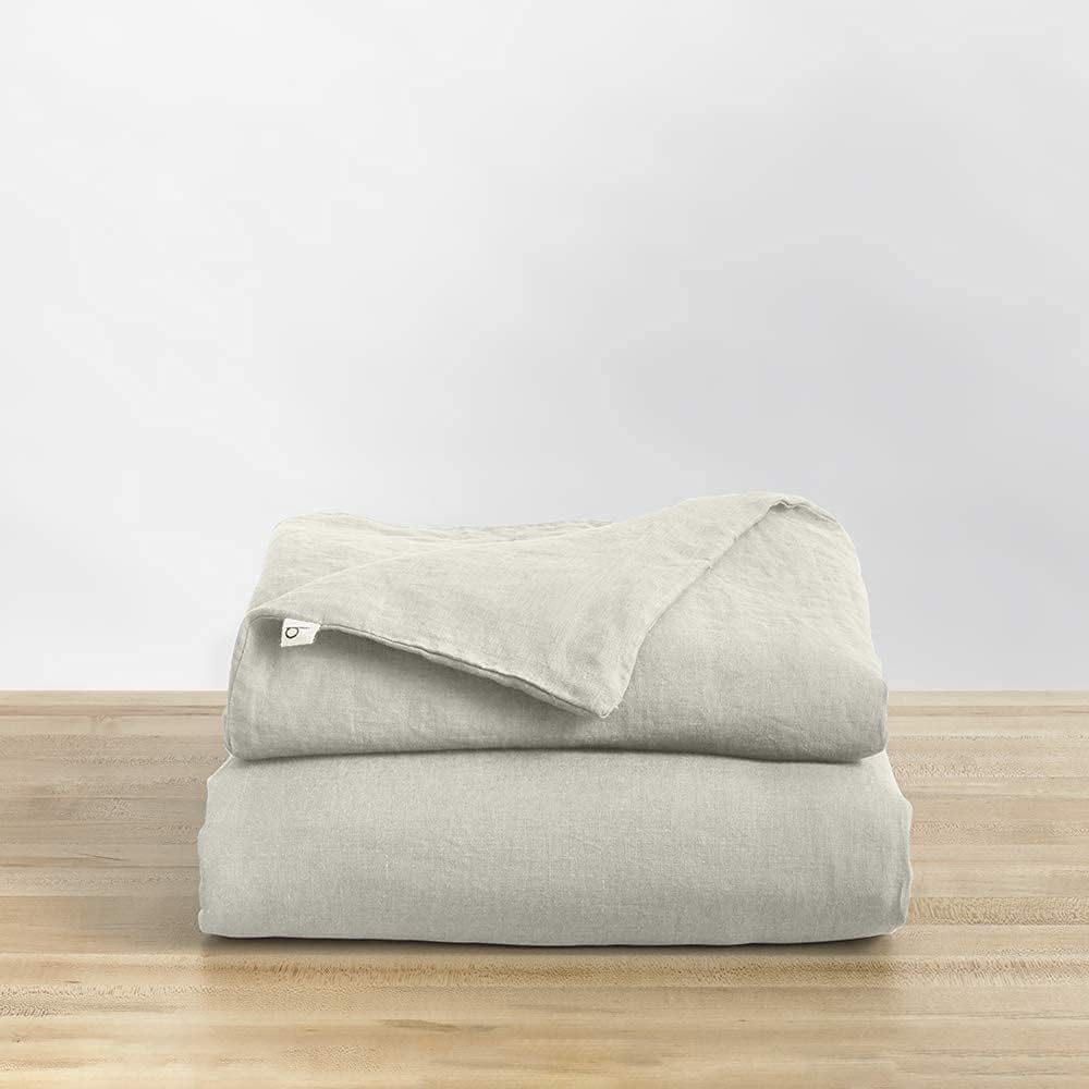 Baloo Natural Linen Duvet Cover from, Removable Cover for Weighted Blankets Soft