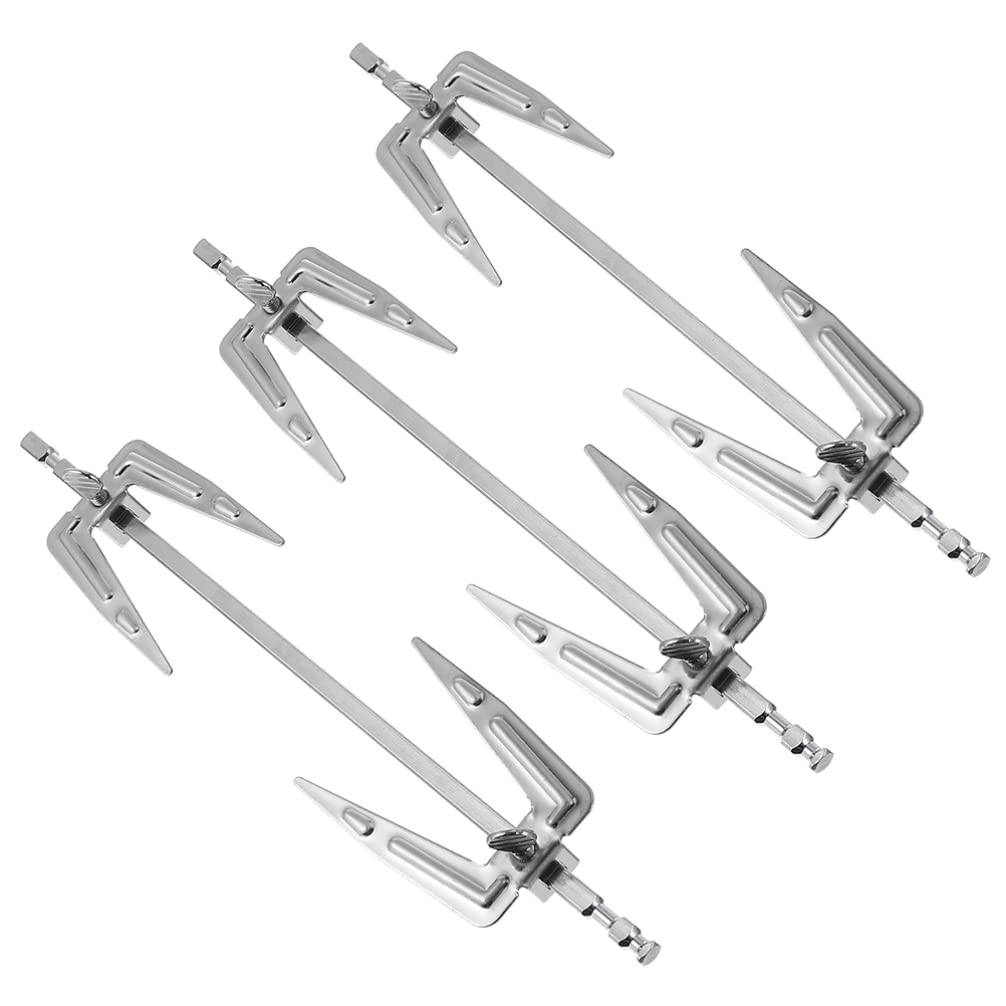 Cabilock 3pezzi Forchetta Per Barbecue in Acciaio Inox Forchetta Per Carne Multifunzione Per Friggitrice Ad Aria Utensili Per Barbecue Bordi Lisci e Design Girevole
