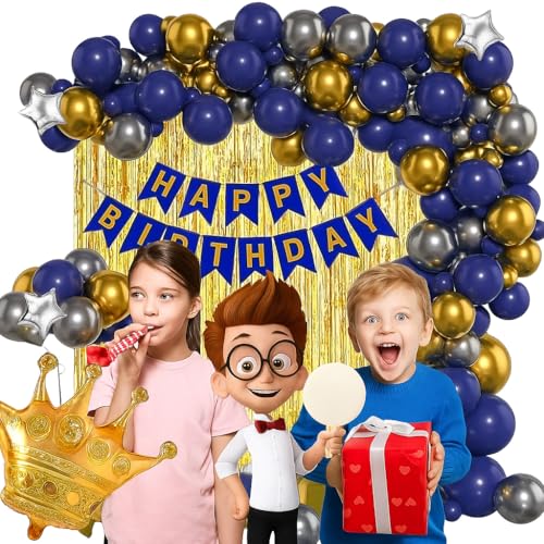 Image of Happy Birthday Decoration Set Kit - 67 Pc, All in One Pack, Party Decoration kit, Balloons, Curtain, Tapes, Birthday Banner Set for kids & Adult Birthday