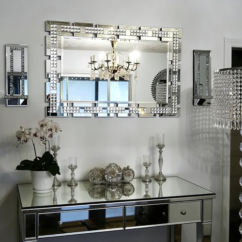 Chende Crystal Decorative Wall Mirror for Living Room,...