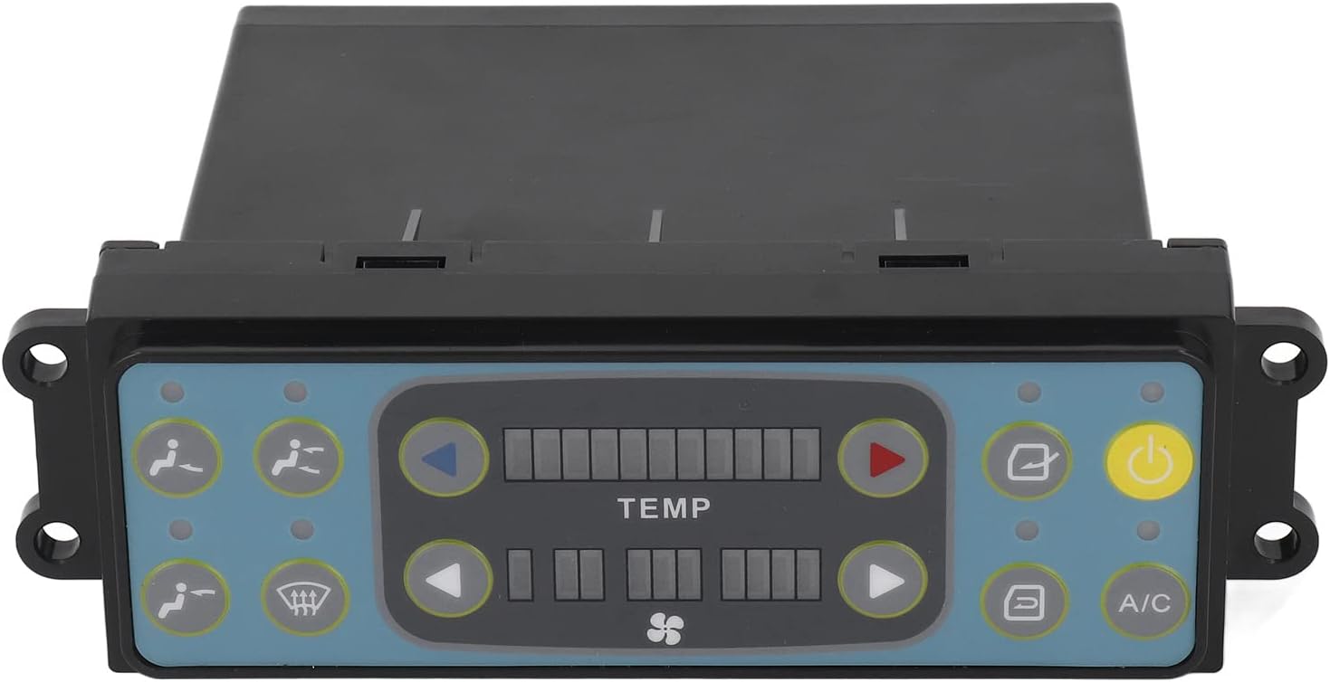 Excavator Air Conditioner Control Panel with 12 Buttons, PC Material Construction, Modular Design, Compatible with XCMG 135B 150D 200C 215 225 235 Systems