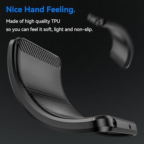 Image of Soft Carbon Fiber TPU Slim Military Grade Drop Protection Case Cover Compatible with Samsung Galaxy S25 Edge 5G (2025) (Carbon Black)