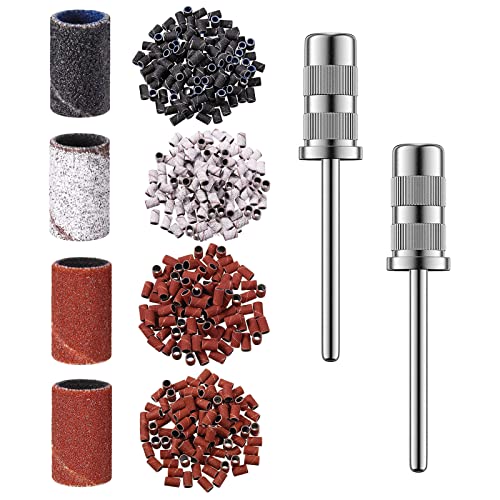 Lot de 402 bandes abrasives pour ongles en gel, foret à ongles avec bandes de ponçage 80/120/180/240 pour manucure et pédicure Cover