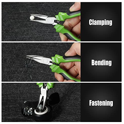 Image of Mini Bent Nose Pliers 5 Inch Bent Chain Nose Pliers Smooth Jaw Jewelry Making Handcraft Making Product Repair Handmade