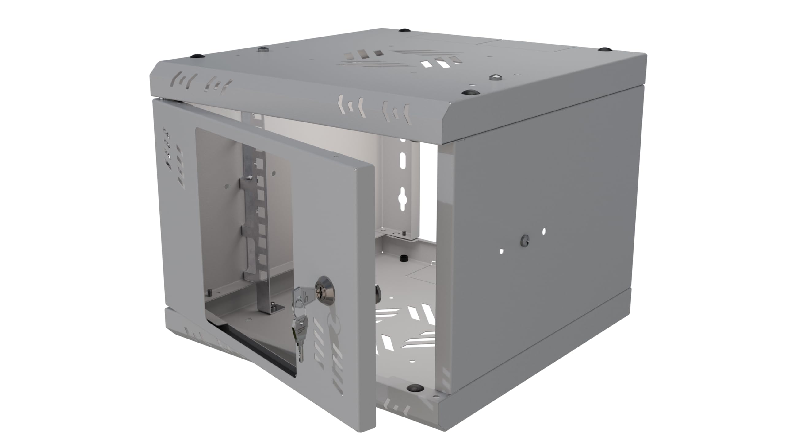 Armadio di Rete 10 Pollici - Armadio Rack 4U - Server Rack per Montaggio a Parete - Capacità di Carico 15 kg - Rack 10 Pollici Verso la sala Server, l'ufficio - Grigio
