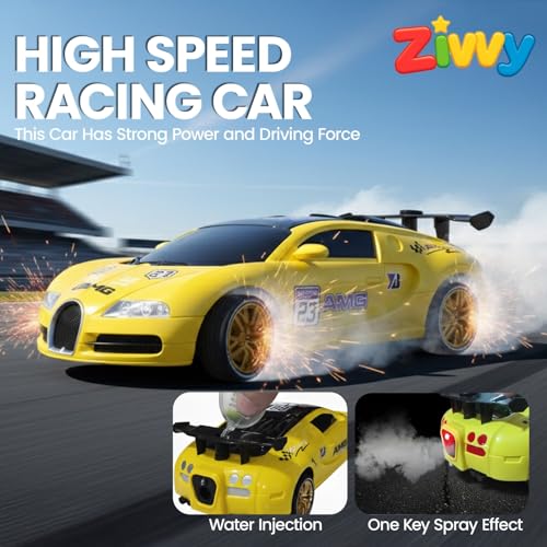 Image of Big Rechargeable Remote Control Car Toys | LED Headlights, Spray Smoke,Up to 120 min Non-Stop Play Time, 150ft Remote Range, USB Charging, Anti-Skid Tyres, BIS Certified,Birthday Gift for Kids