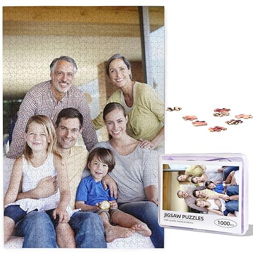 Custom Puzzles from Photos Personalized Puzzle 300/500/1000 Pieces,Customized Wooden Jigsaw Puzzle Gifts for Adult and Family, Wedding,Friend 1000PCS(19.7"x29.5")
