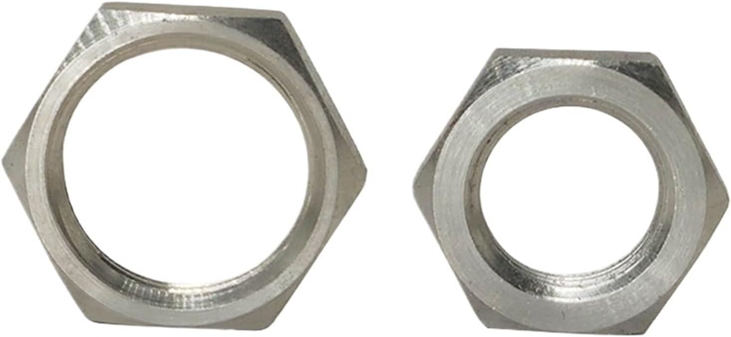 2pcs Pipe Fitting Stainless Steel ss 304 Hex Nuts Hex Nuts 1/8" 1/4" 3/8" 1/2" 3/4" 1" 1-1/4" 1-1/2" BSPT Thread Adapter(DN6)