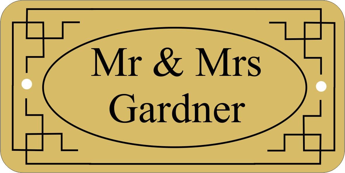 [Custom] GOLD DOOR NAMEPLATE SIGN ENGRAVED PERSONALISED LDP12 100mm X 50mm
