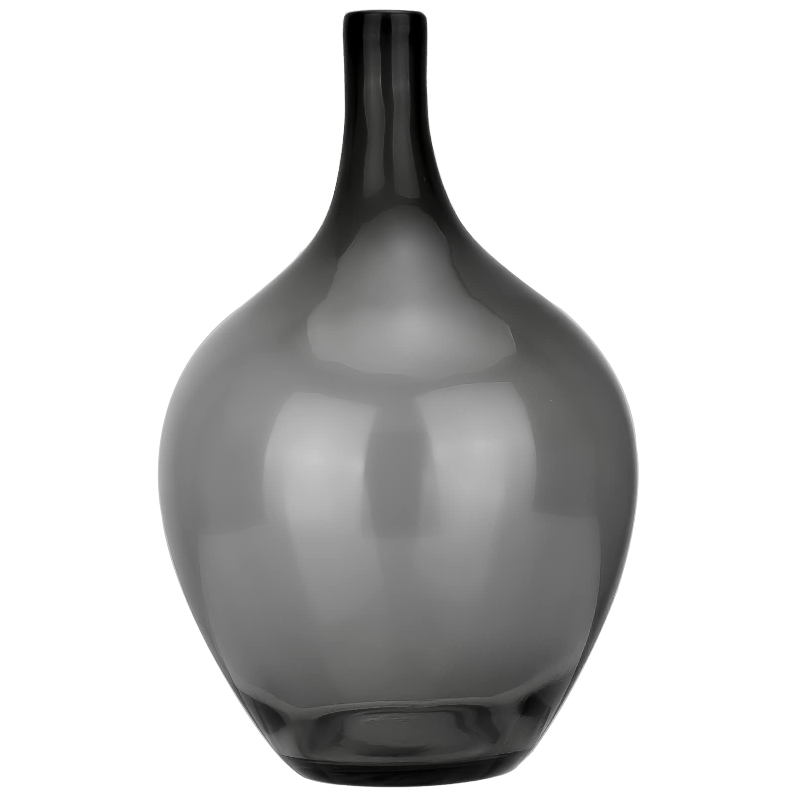 Lei-JG 11in Black Glass jug vase, Floor Large Clear vase, Modern Vase for Wedding Dinner Table Party Living Room Office Bedroom, Housewarming Gift