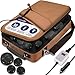 SereneLife Portable Massage Stone Warmer Set - Electric Spa Hot Stones Massager and Heater Kit with 6 Large and 6 Small Round Shaped Basalt Massaging Rocks, Digital Controller Heating Bag