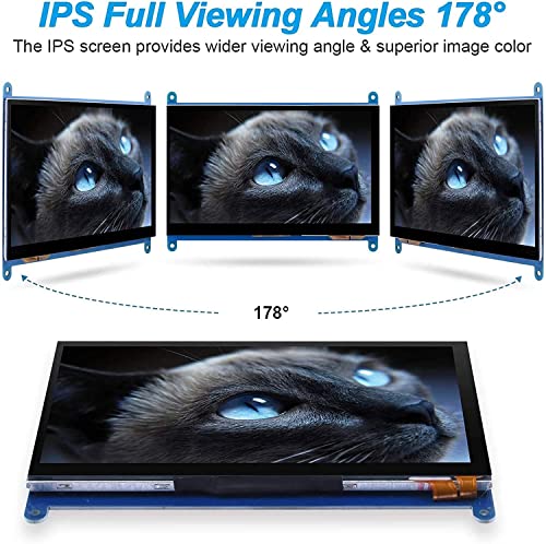 Yoidesu Capacitive Touch Screen 7 Inch For Raspberry Pi 3/2/1, 1024 × 600 Full Hd Portable Gaming Monitor With Backlit, Hdmi Touch Panel, Compatible With Windows 7, 8, 10 #TOP3