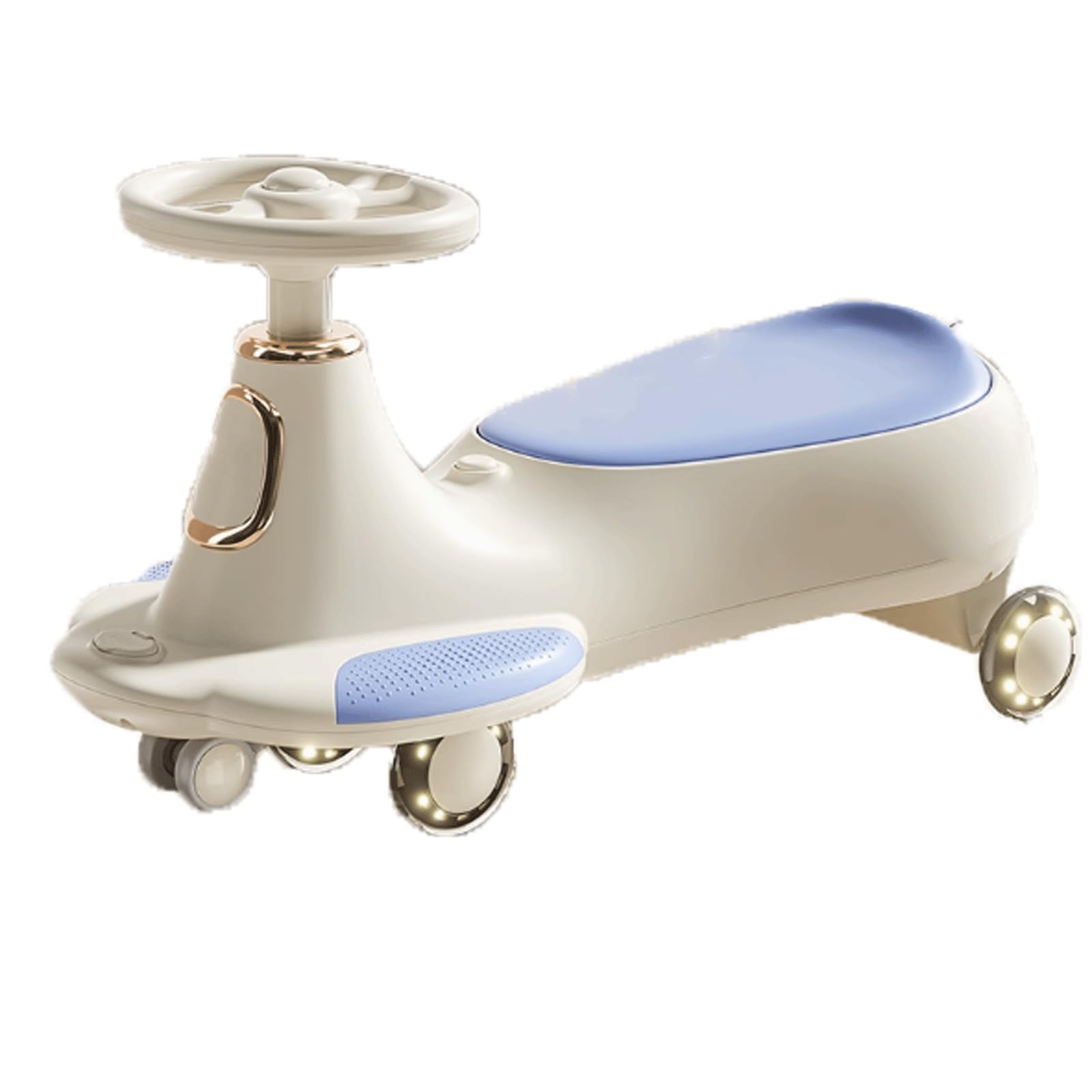 SDGBCXD Swing Car, Wiggle Car For Kids Ride On Toy Silent Flashing Wheel, Load-bearing Capacity 90kg For Ages 3 And Up(Sky Blue)