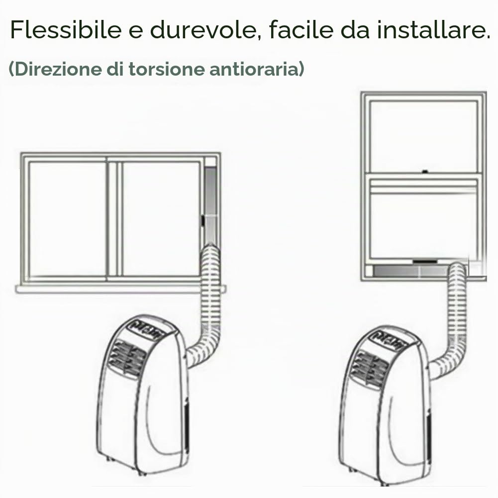 Tubo di scarico universale per condizionatore d'aria, diametro 15 cm e 13 cm, tubo d'aria universale portatile flessibile per condizionatori, deumidificatori, asciugatrici